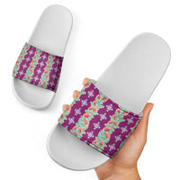 Hawaii Ohia Lehua Slide Sandals Tropical Vibes Fuchsia LT05 - Polynesian Pride