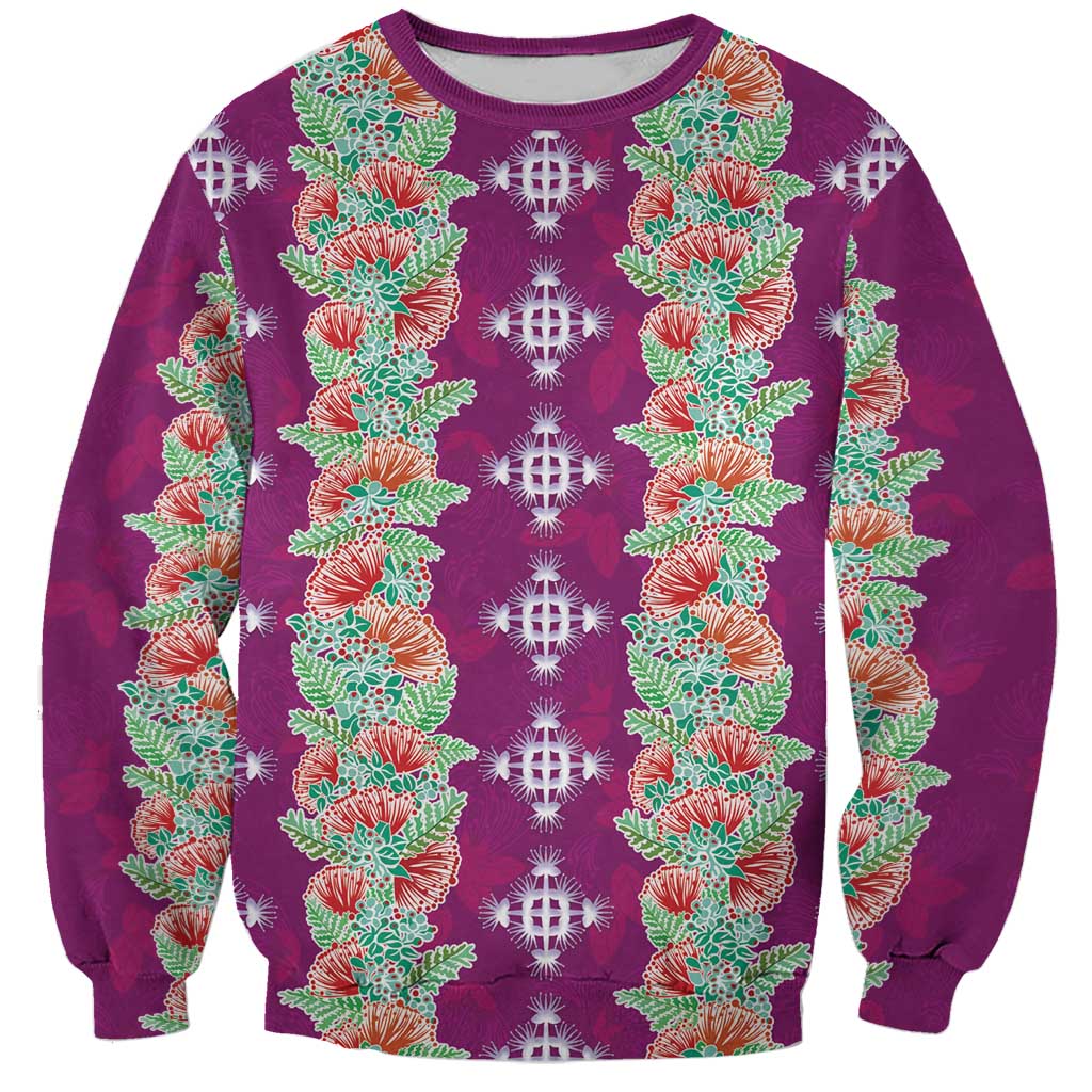 Hawaii Ohia Lehua Sweatshirt Tropical Vibes Fuchsia LT05 Unisex Fuchsia - Polynesian Pride