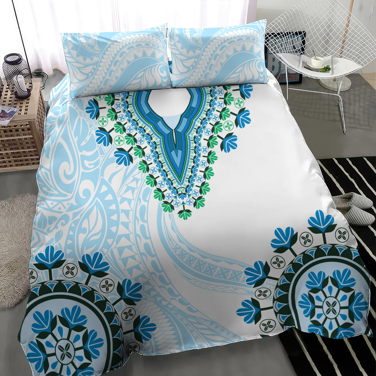 Africa Dashiki Bedding Set With Polynesian Pattern Blue Version LT05 - Polynesian Pride