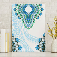 Africa Dashiki Canvas Wall Art With Polynesian Pattern Blue Version LT05 Without Frame Blue - Polynesian Pride