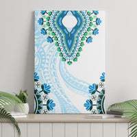Africa Dashiki Canvas Wall Art With Polynesian Pattern Blue Version LT05 - Polynesian Pride