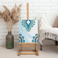 Africa Dashiki Canvas Wall Art With Polynesian Pattern Blue Version LT05 - Polynesian Pride