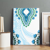 Africa Dashiki Canvas Wall Art With Polynesian Pattern Blue Version LT05 - Polynesian Pride
