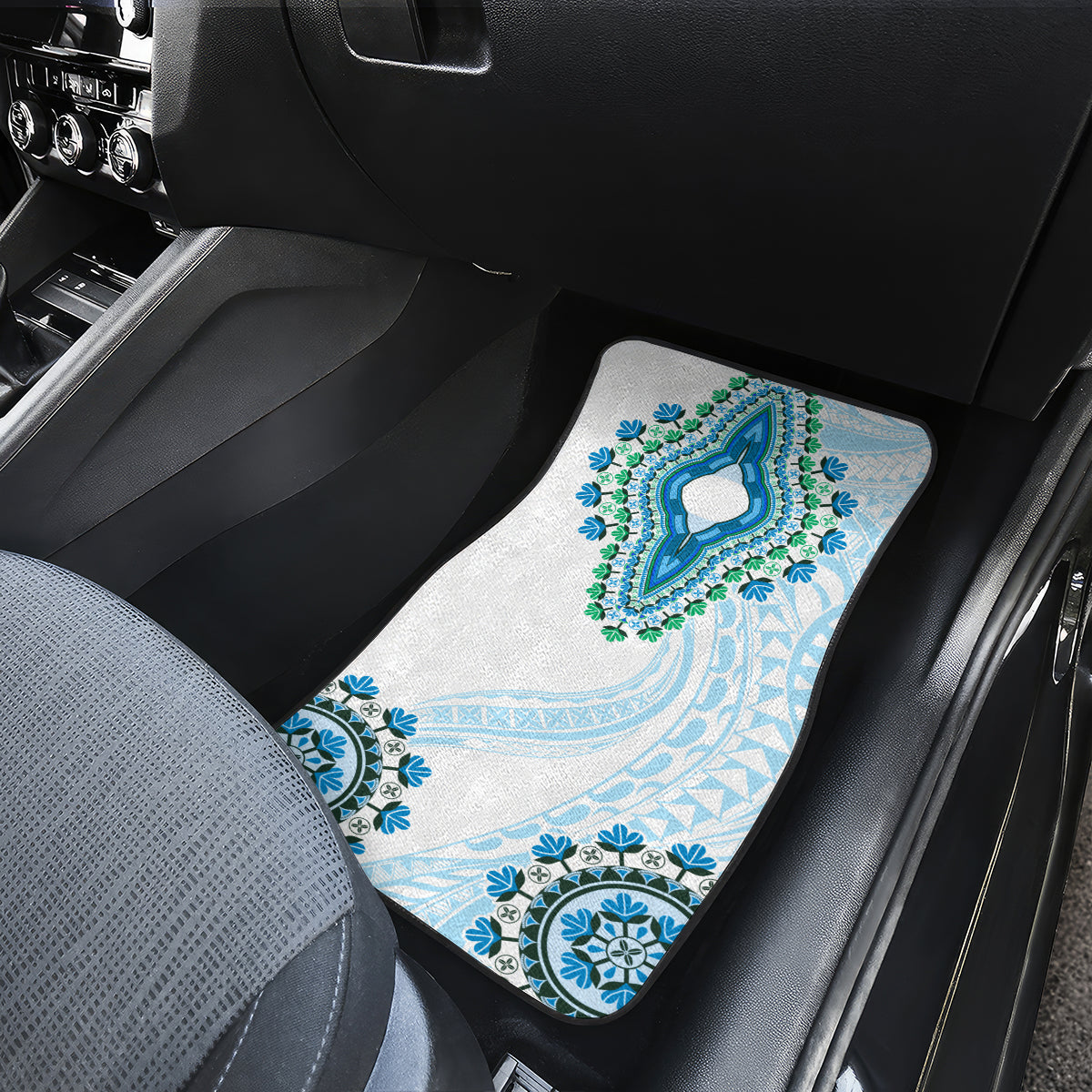 Africa Dashiki Car Mats With Polynesian Pattern Blue Version LT05 - Polynesian Pride