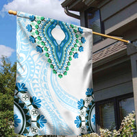 Africa Dashiki Garden Flag With Polynesian Pattern Blue Version LT05 - Polynesian Pride