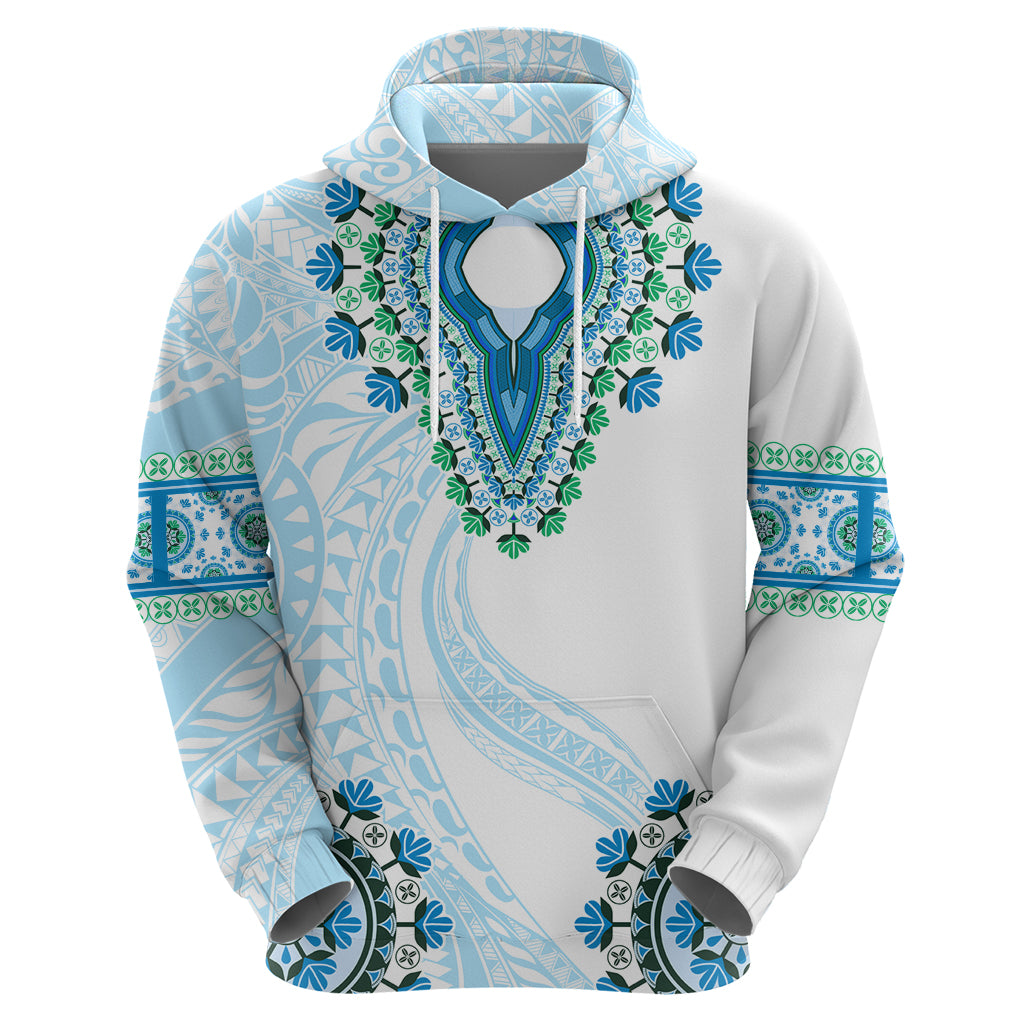 Africa Dashiki Hoodie With Polynesian Pattern Blue Version LT05 - Polynesian Pride