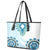 Africa Dashiki Leather Tote Bag With Polynesian Pattern Blue Version