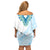 Africa Dashiki Off Shoulder Short Dress With Polynesian Pattern Blue Version LT05 - Polynesian Pride