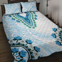 Africa Dashiki Quilt Bed Set With Polynesian Pattern Blue Version LT05 Blue - Polynesian Pride