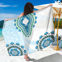 Africa Dashiki Sarong With Polynesian Pattern Blue Version LT05 One Size 44 x 66 inches Blue - Polynesian Pride