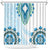 Africa Dashiki Shower Curtain With Polynesian Pattern Blue Version