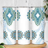 Africa Dashiki Skinny Tumbler With Polynesian Pattern Blue Version LT05 - Polynesian Pride
