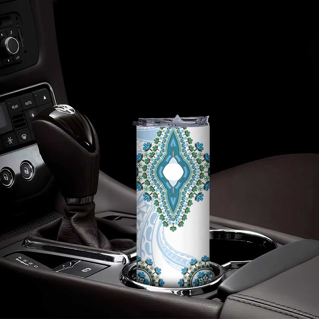 Africa Dashiki Skinny Tumbler With Polynesian Pattern Blue Version LT05 - Polynesian Pride