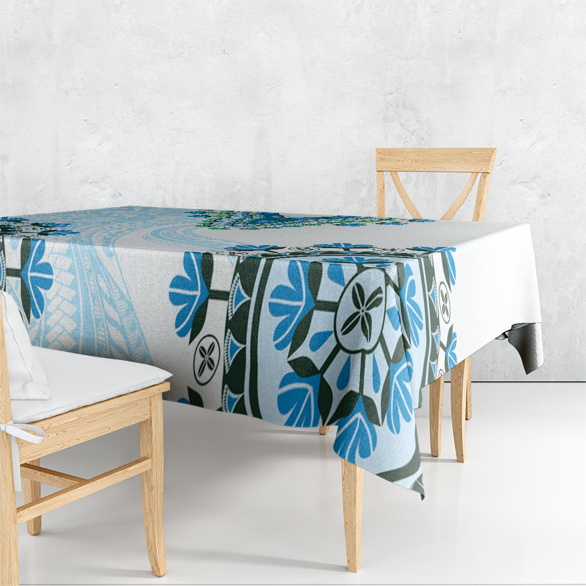 Africa Dashiki Tablecloth With Polynesian Pattern Blue Version LT05 - Polynesian Pride