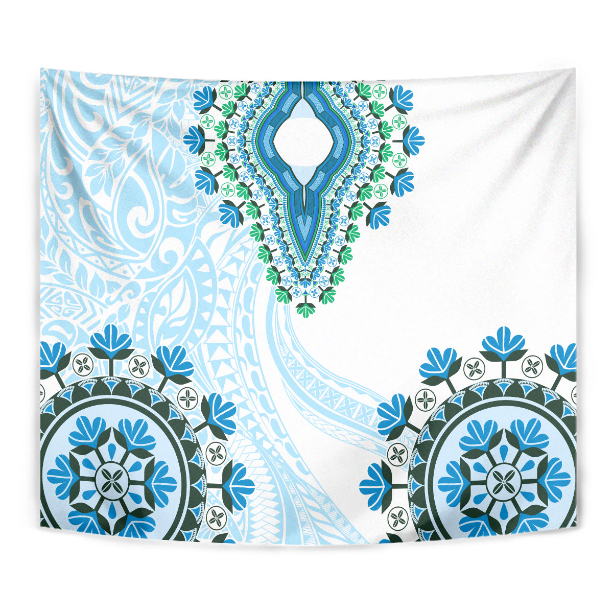 Africa Dashiki Tapestry With Polynesian Pattern Blue Version LT05 - Polynesian Pride