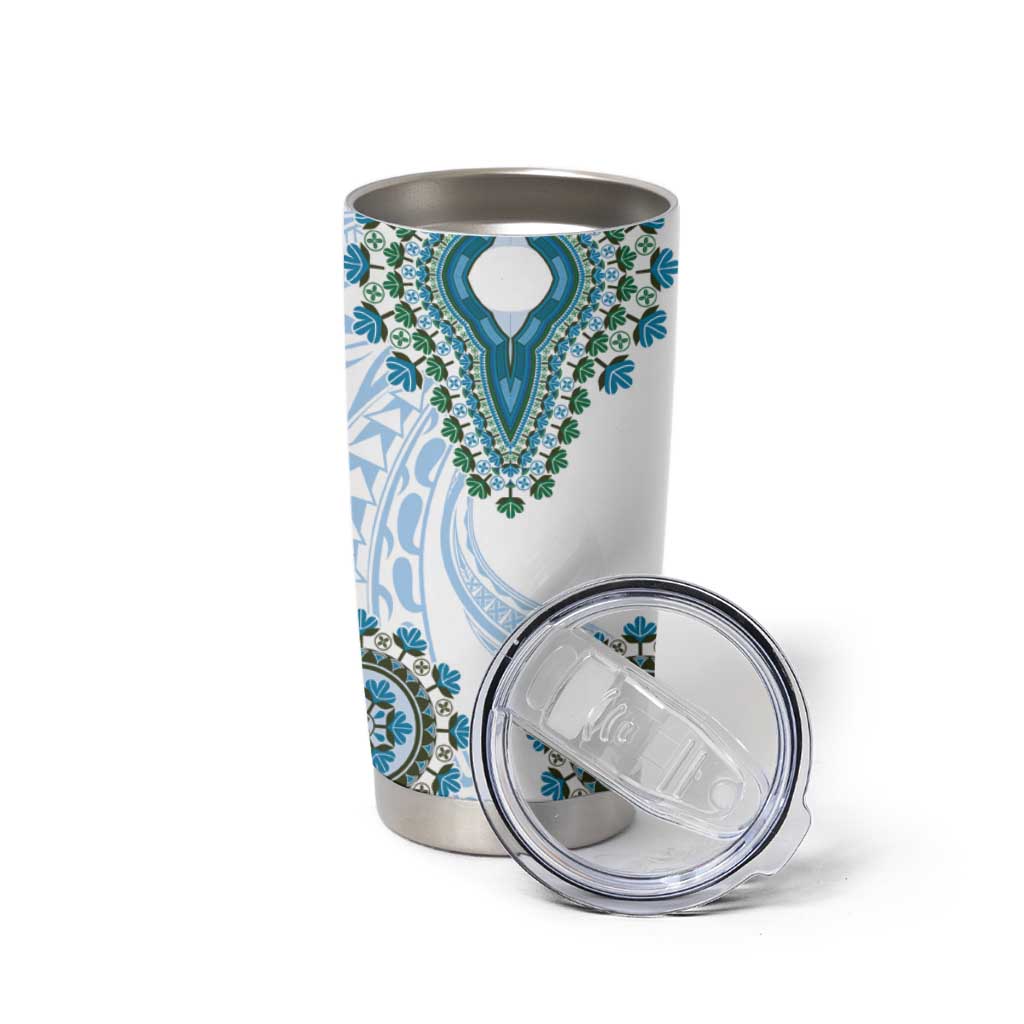 Africa Dashiki Tumbler Cup With Polynesian Pattern Blue Version LT05 - Polynesian Pride