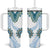 Africa Dashiki Tumbler With Handle With Polynesian Pattern Blue Version