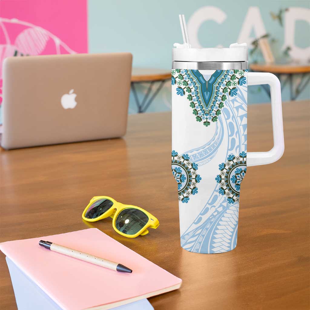 Africa Dashiki Tumbler With Handle With Polynesian Pattern Blue Version LT05 - Polynesian Pride
