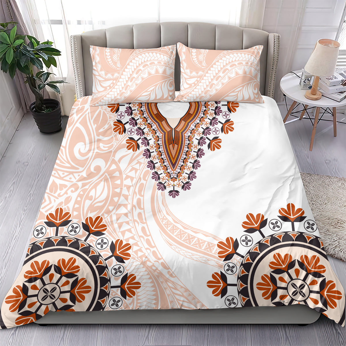 Africa Dashiki Bedding Set With Polynesian Pattern Beige Version LT05 - Polynesian Pride