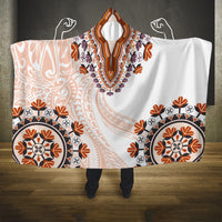 Africa Dashiki Hooded Blanket With Polynesian Pattern Beige Version LT05 One Size Beige - Polynesian Pride