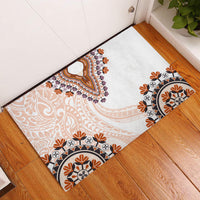 Africa Dashiki Rubber Doormat With Polynesian Pattern Beige Version LT05 Beige - Polynesian Pride