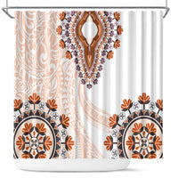 Africa Dashiki Shower Curtain With Polynesian Pattern Beige Version LT05 Beige - Polynesian Pride