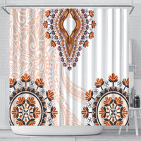 Africa Dashiki Shower Curtain With Polynesian Pattern Beige Version LT05 - Polynesian Pride