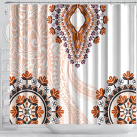 Africa Dashiki Shower Curtain With Polynesian Pattern Beige Version LT05 - Polynesian Pride