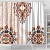Africa Dashiki Shower Curtain With Polynesian Pattern Beige Version LT05 - Polynesian Pride