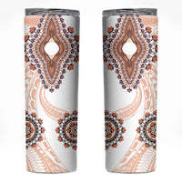 Africa Dashiki Skinny Tumbler With Polynesian Pattern Beige Version LT05 Beige - Polynesian Pride