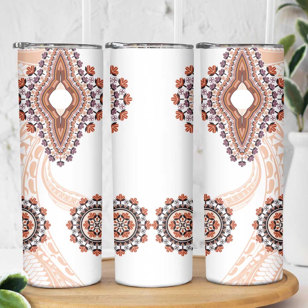 Africa Dashiki Skinny Tumbler With Polynesian Pattern Beige Version LT05 - Polynesian Pride