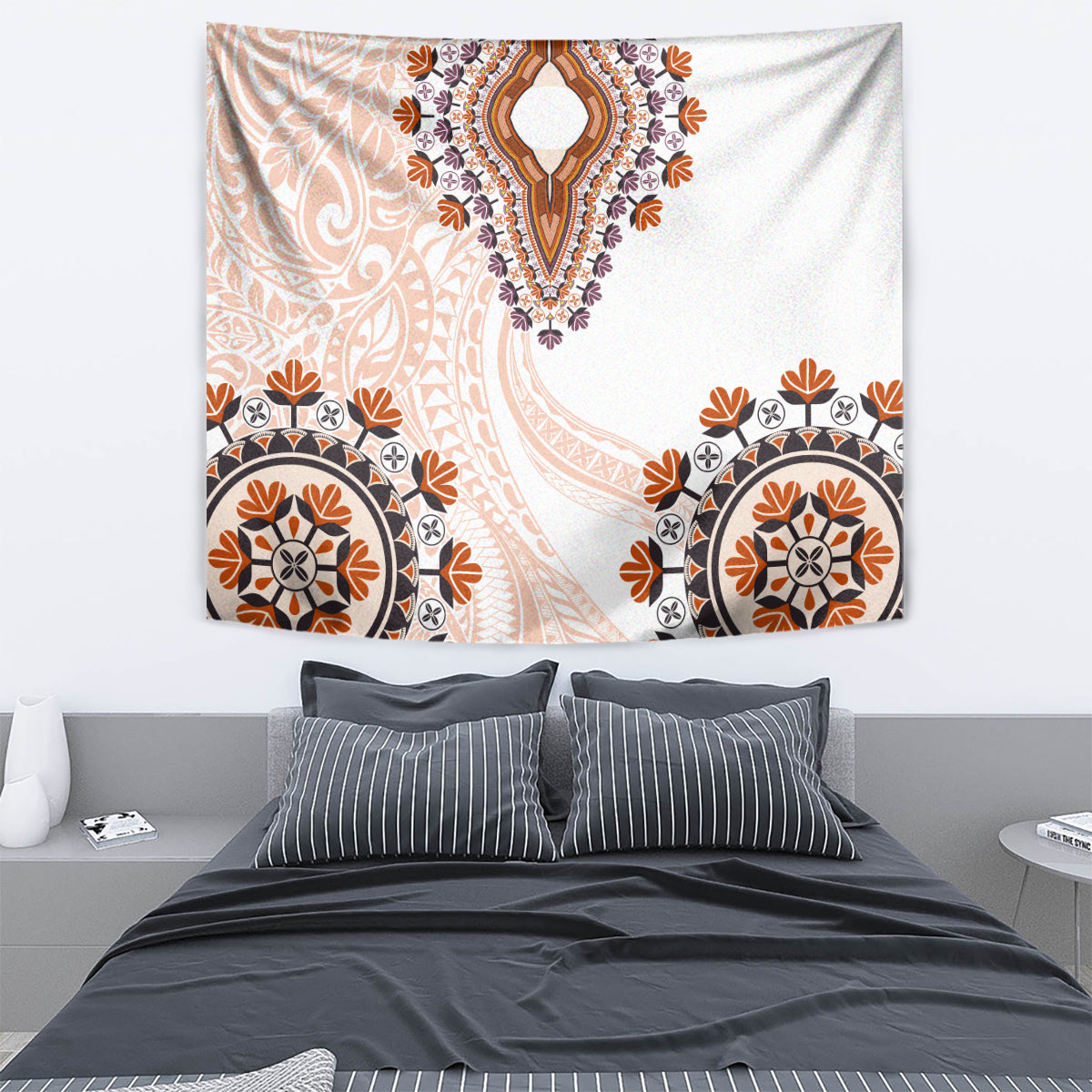 Africa Dashiki Tapestry With Polynesian Pattern Beige Version LT05 - Polynesian Pride