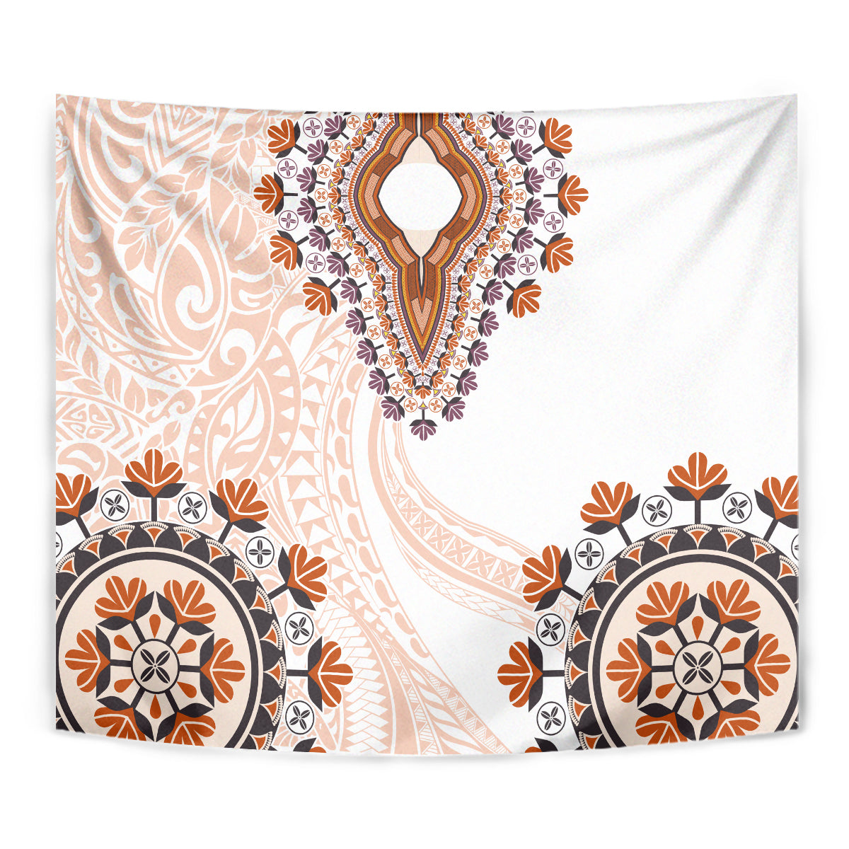 Africa Dashiki Tapestry With Polynesian Pattern Beige Version LT05 - Polynesian Pride
