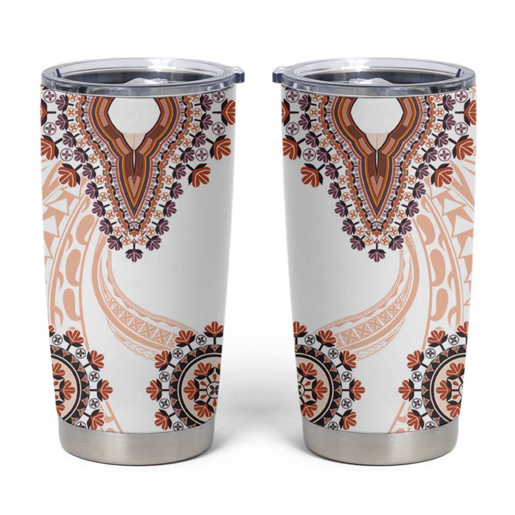Africa Dashiki Tumbler Cup With Polynesian Pattern Beige Version LT05 Beige - Polynesian Pride