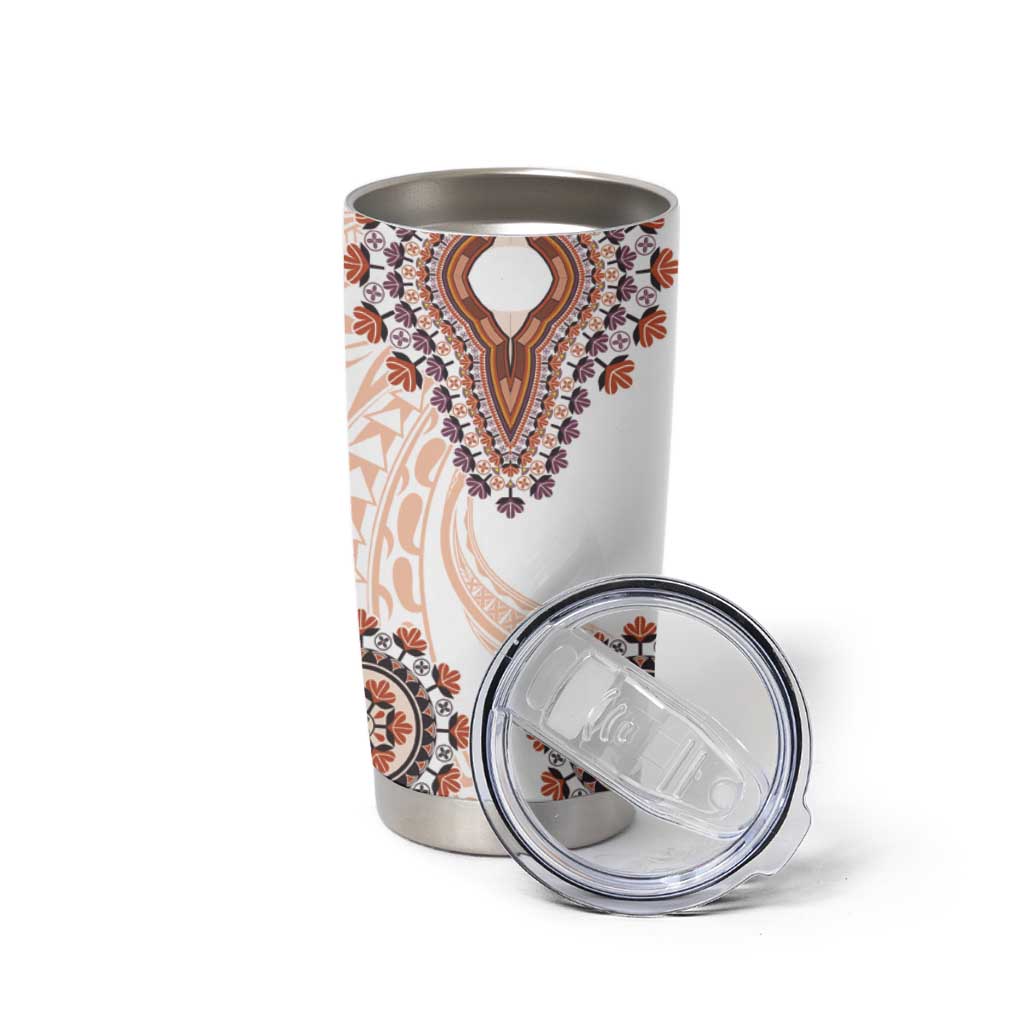 Africa Dashiki Tumbler Cup With Polynesian Pattern Beige Version LT05 - Polynesian Pride