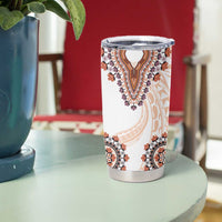 Africa Dashiki Tumbler Cup With Polynesian Pattern Beige Version LT05 - Polynesian Pride