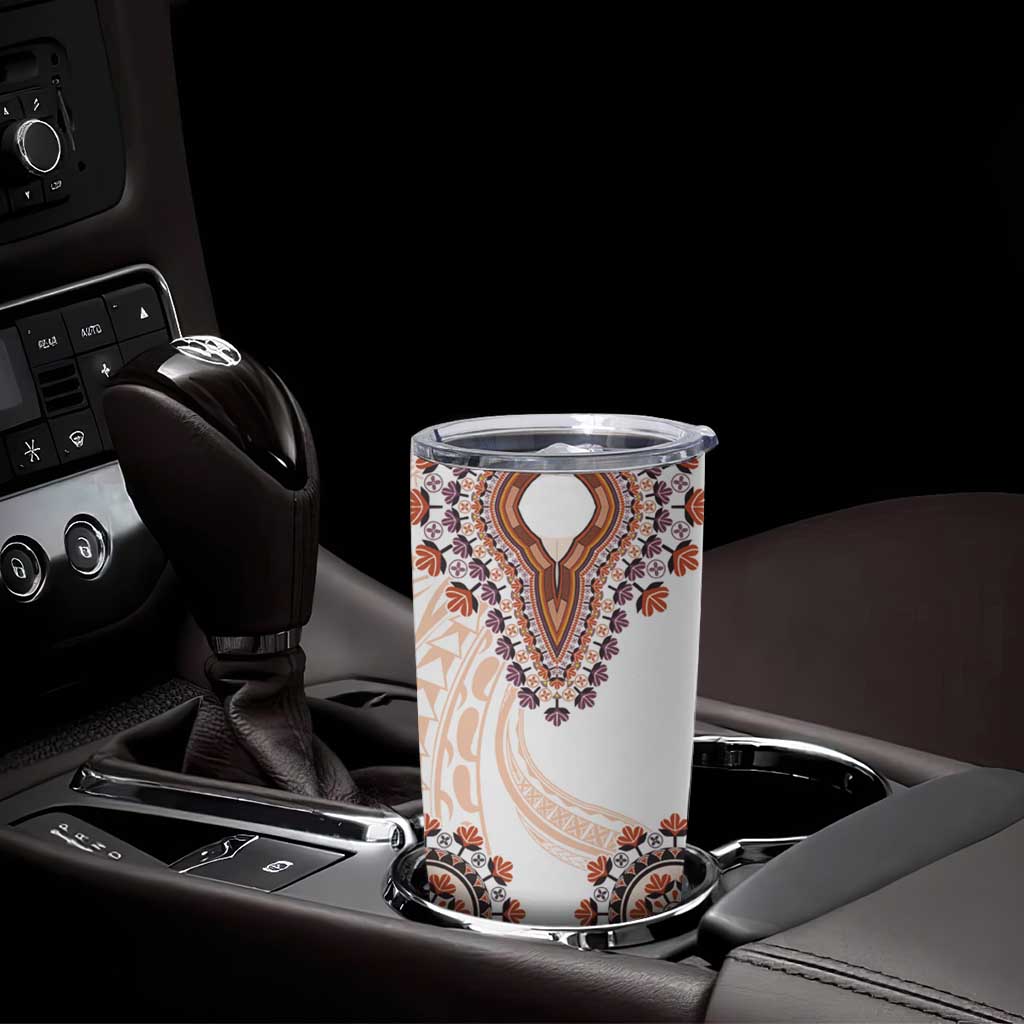 Africa Dashiki Tumbler Cup With Polynesian Pattern Beige Version LT05 - Polynesian Pride