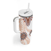 Africa Dashiki Tumbler With Handle With Polynesian Pattern Beige Version LT05 - Polynesian Pride