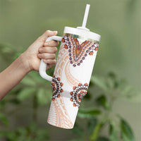 Africa Dashiki Tumbler With Handle With Polynesian Pattern Beige Version LT05 - Polynesian Pride