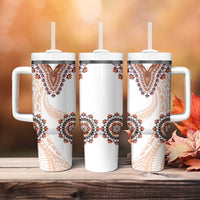 Africa Dashiki Tumbler With Handle With Polynesian Pattern Beige Version LT05 - Polynesian Pride