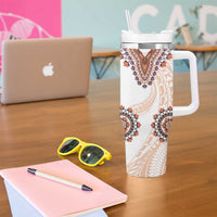 Africa Dashiki Tumbler With Handle With Polynesian Pattern Beige Version LT05 - Polynesian Pride
