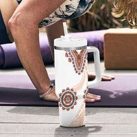 Africa Dashiki Tumbler With Handle With Polynesian Pattern Beige Version LT05 - Polynesian Pride