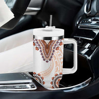 Africa Dashiki Tumbler With Handle With Polynesian Pattern Beige Version LT05 - Polynesian Pride