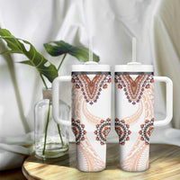 Africa Dashiki Tumbler With Handle With Polynesian Pattern Beige Version LT05 - Polynesian Pride