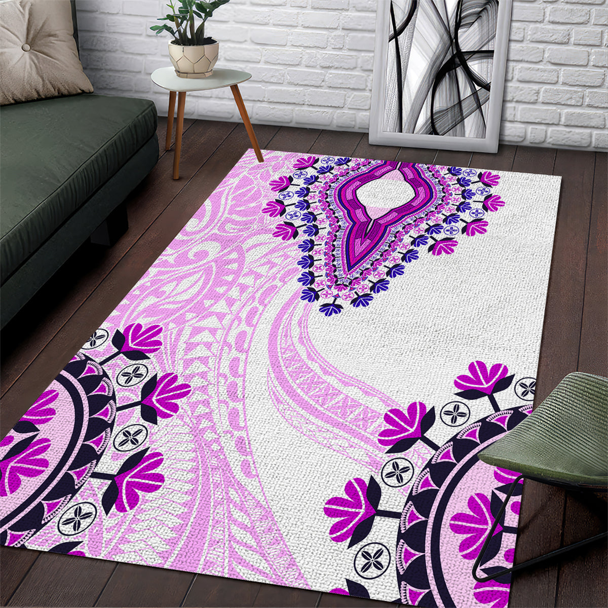 Africa Dashiki Area Rug With Polynesian Pattern Pink Version LT05 Pink - Polynesian Pride