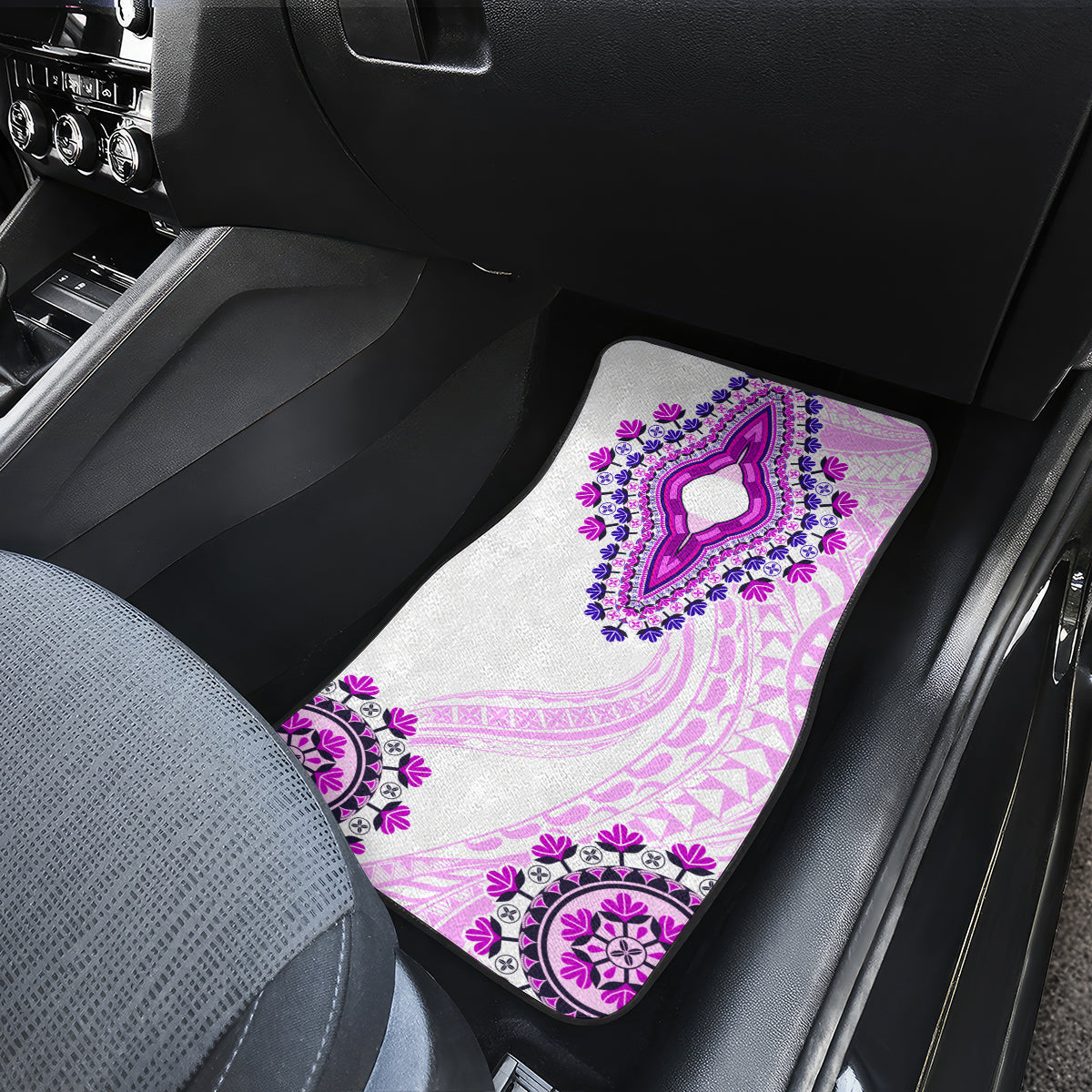 Africa Dashiki Car Mats With Polynesian Pattern Pink Version LT05 - Polynesian Pride
