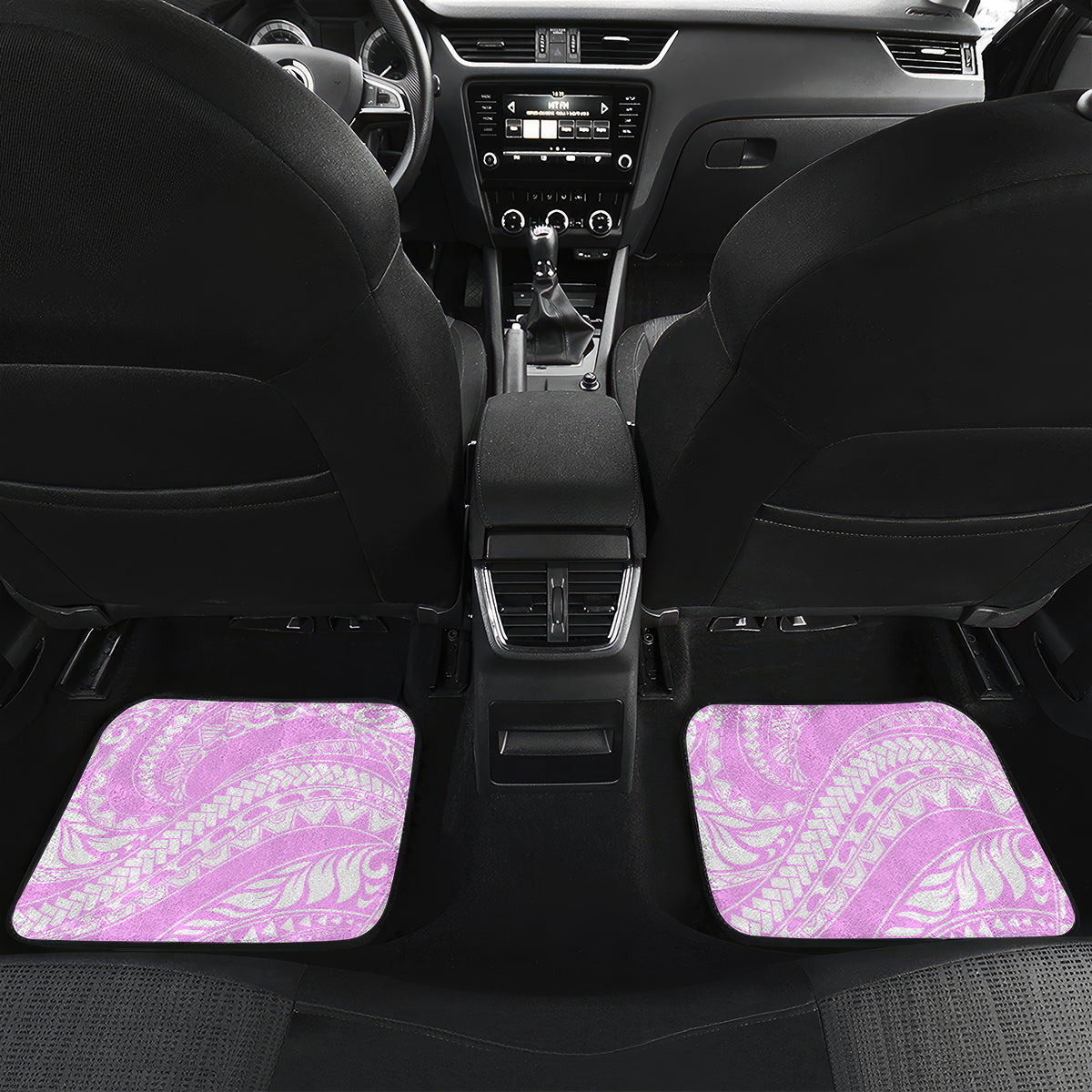 Africa Dashiki Car Mats With Polynesian Pattern Pink Version LT05 Set 2pcs - Back Pink - Polynesian Pride