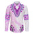 Africa Dashiki Family Matching Off Shoulder Long Sleeve Dress and Hawaiian Shirt With Polynesian Pattern Pink Version LT05 Dad's Shirt - Long Sleeve Pink - Polynesian Pride