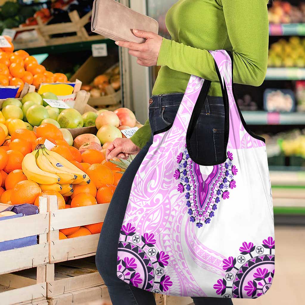 Africa Dashiki Grocery Bag With Polynesian Pattern Pink Version LT05 - Polynesian Pride