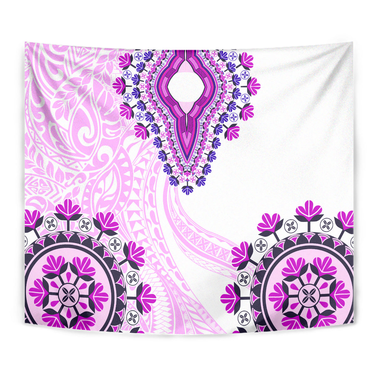 Africa Dashiki Tapestry With Polynesian Pattern Pink Version LT05 - Polynesian Pride
